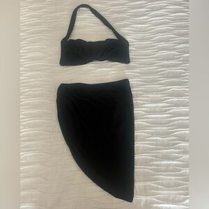 Norma Kamali Elegant Black Swimwear Set Size M